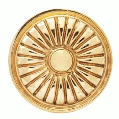 1 1/3 Inch Solid Brass Vintage Fan Knob (Lacquered Brass Finish)