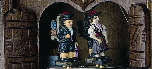 12" Musical Four Beer Drinkers Black Forest Cuckoo Clock