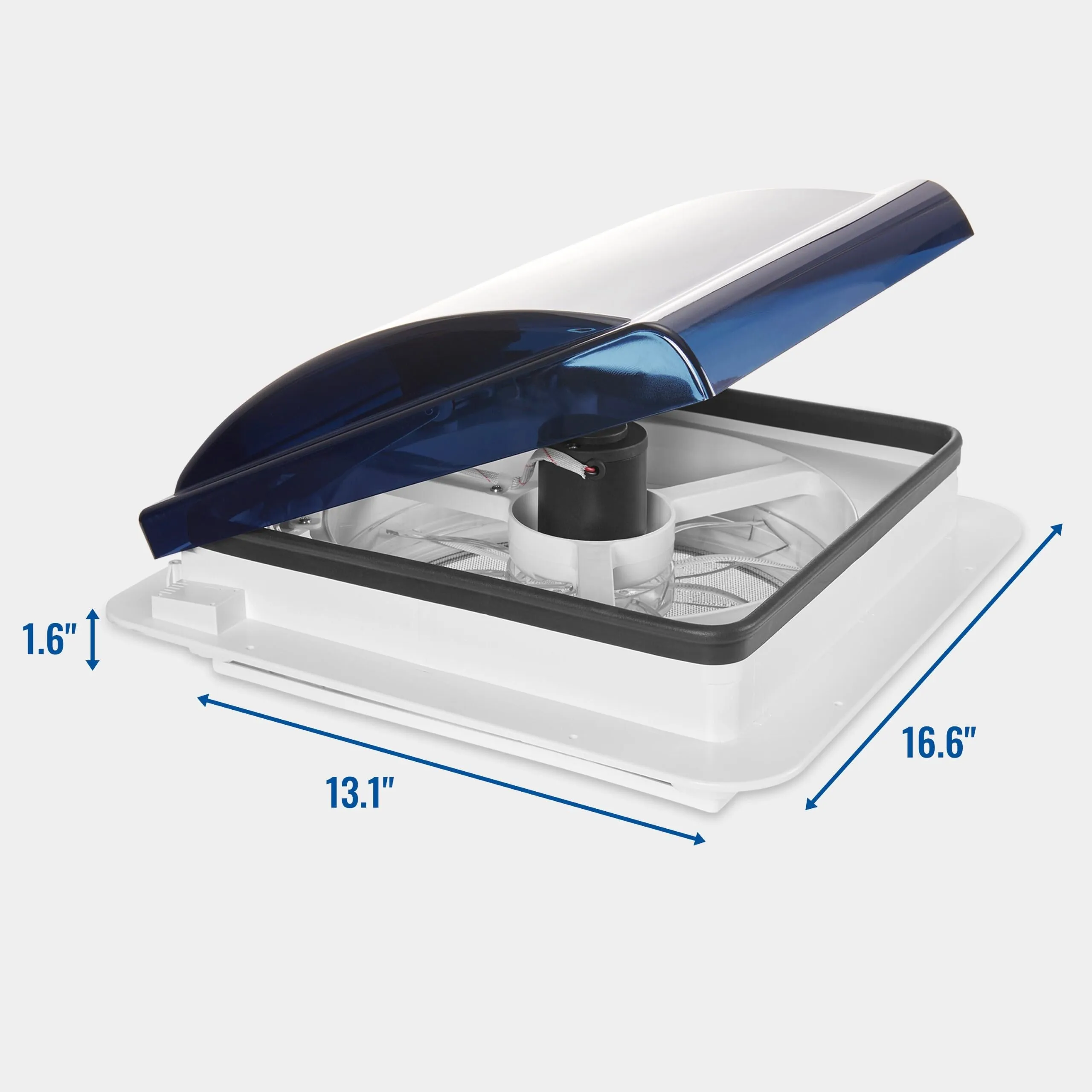 14” RV Roof Vent Fan, 12V Manual Camper Fan with Removable Screen