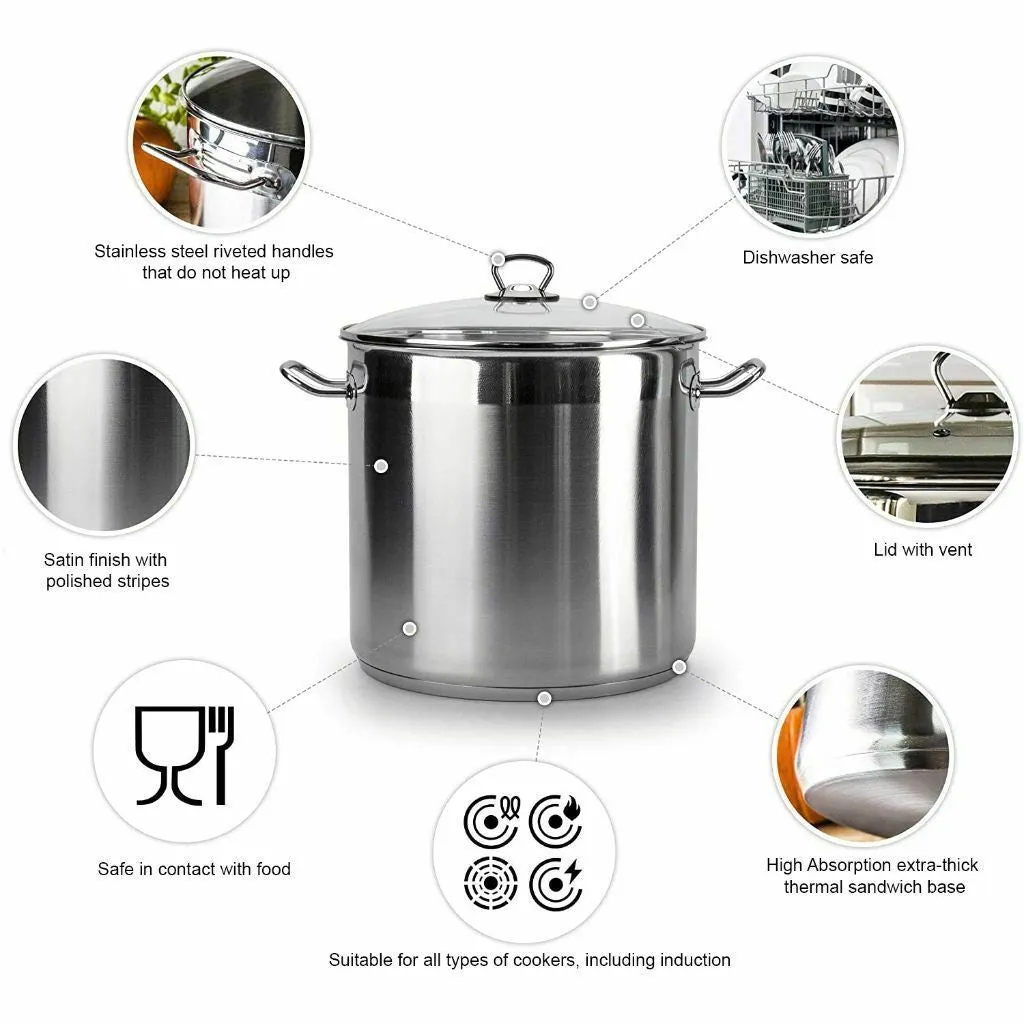 15 Litre Stock Pot With Glass Lid