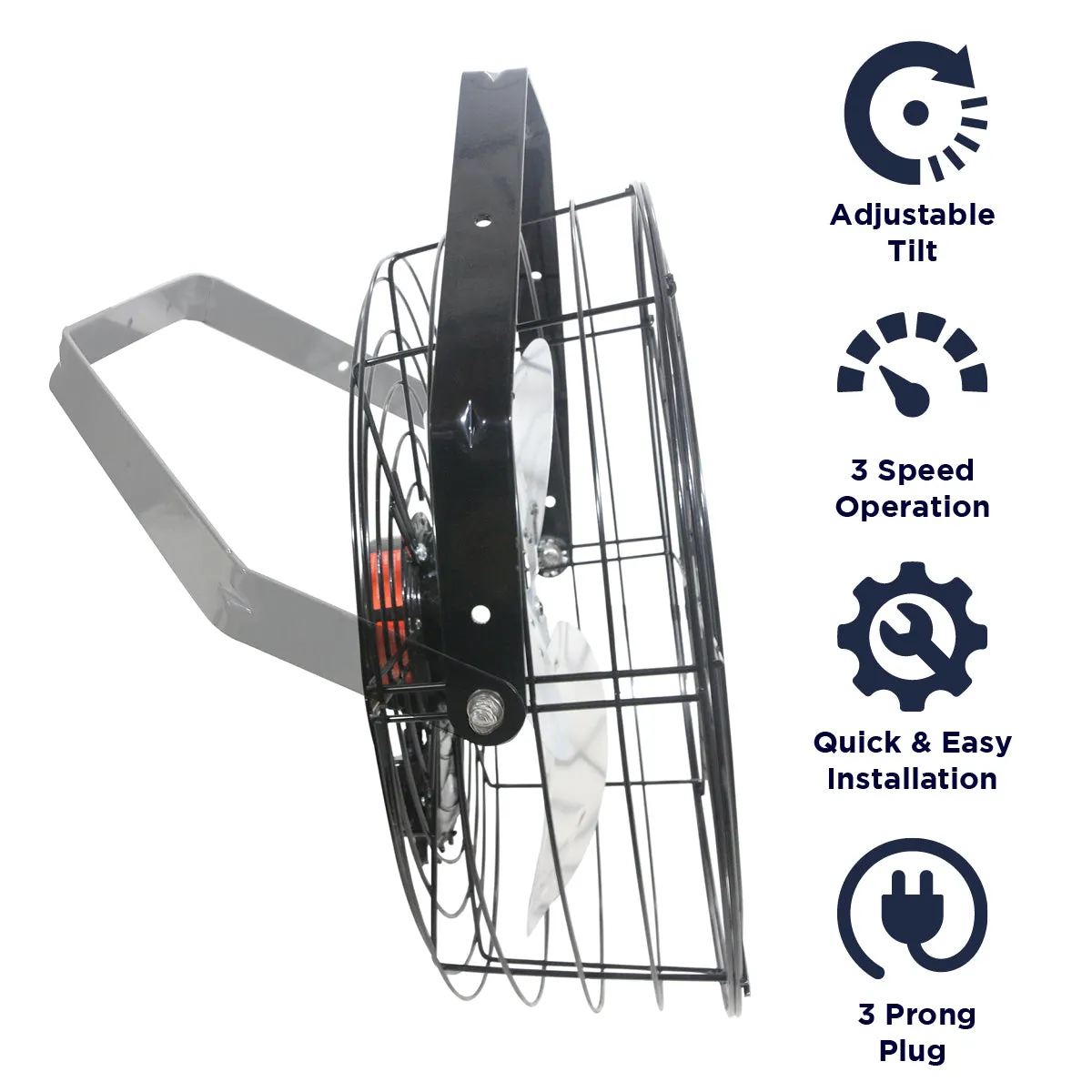 18 In. 3-Speed Tilting Wall Mount Fan with Wide Guard