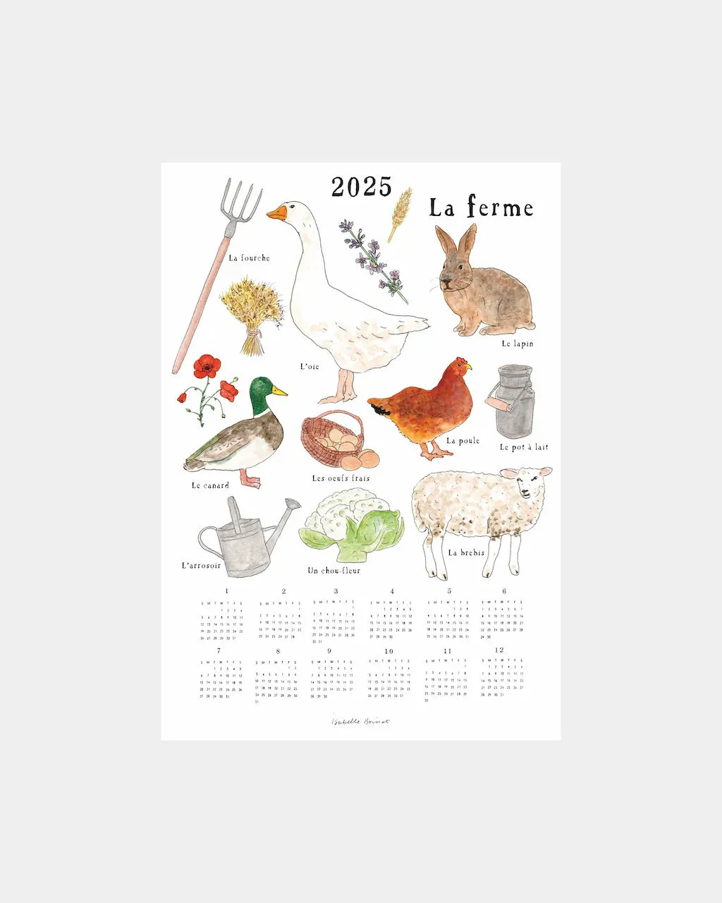 2025 Linen Calendar - farms in france <br> Fog Linen