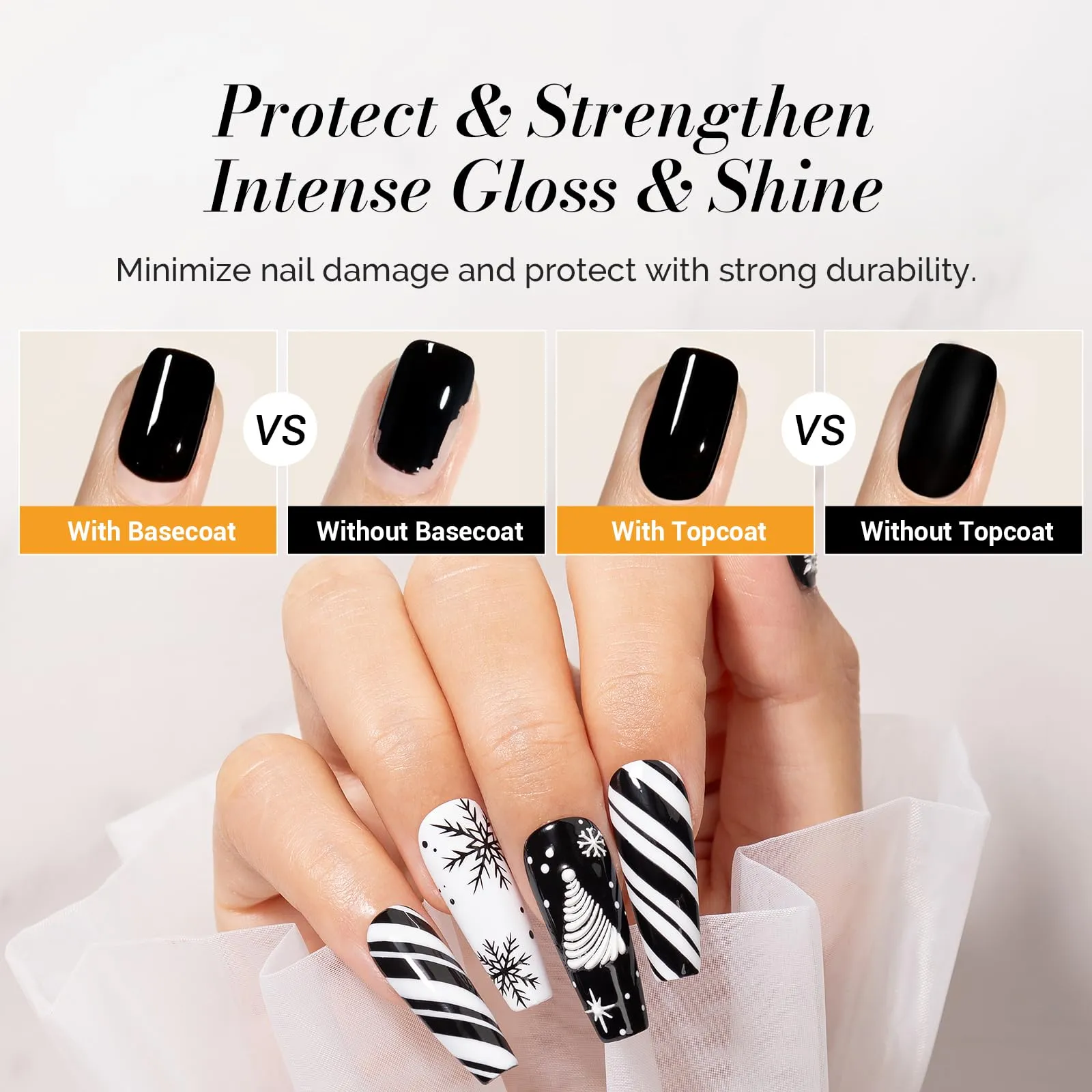 2Pcs 15ml Glossy Top Coat & Base Coat Nail Gel Polish