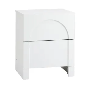 2X Bedside Table 2 Drawers Side Table White