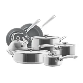 3.Clad Full 10 Piece Set with Classic Kettle