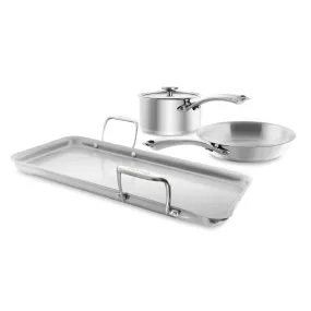 3.Clad Uncoated Cooking Set