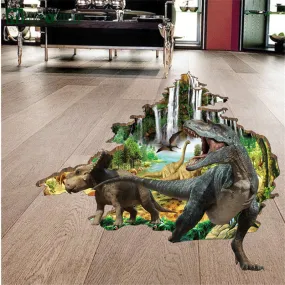 3D Chilling Dino Floor Decal