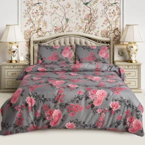 4 Pcs Duvet Quilt Cover - Royal Floral Retreat Soft Duvet Set