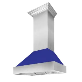 42" Snow Finish Range Hood with Blue Matte Shell