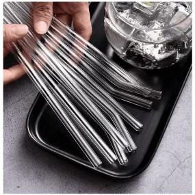 8-Piece Reusable Glass Straws And Cleaning Brush Set IB-105