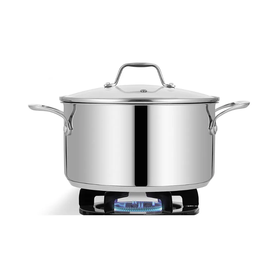 8-Quart NutriChef Stainless Steel Heavy-Duty Induction Cookware Stockpot w/ Lid