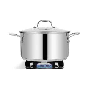 8-Quart NutriChef Stainless Steel Heavy-Duty Induction Cookware Stockpot w/ Lid