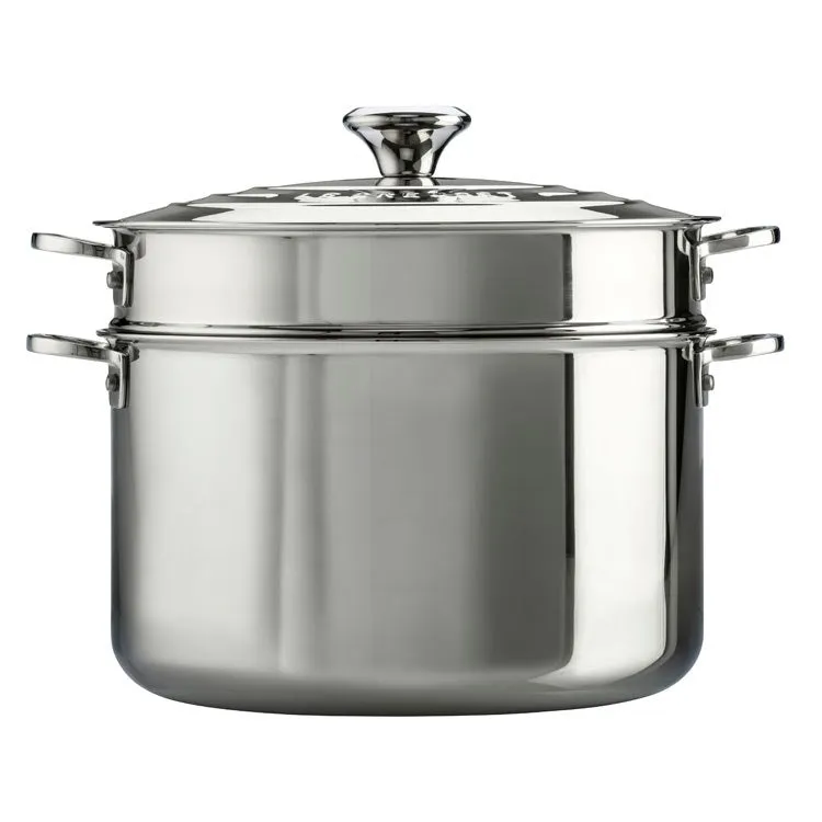 9-Quart Stainless Steel Stockpot with Lid & Deep Colander Insert