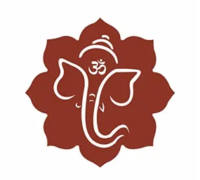 Advait Designs - Shree Ganesha Decorative Wall Sticker (PVC Vinyl, Color:- Maroon, Size:- 46 Cm X 46 Cm)