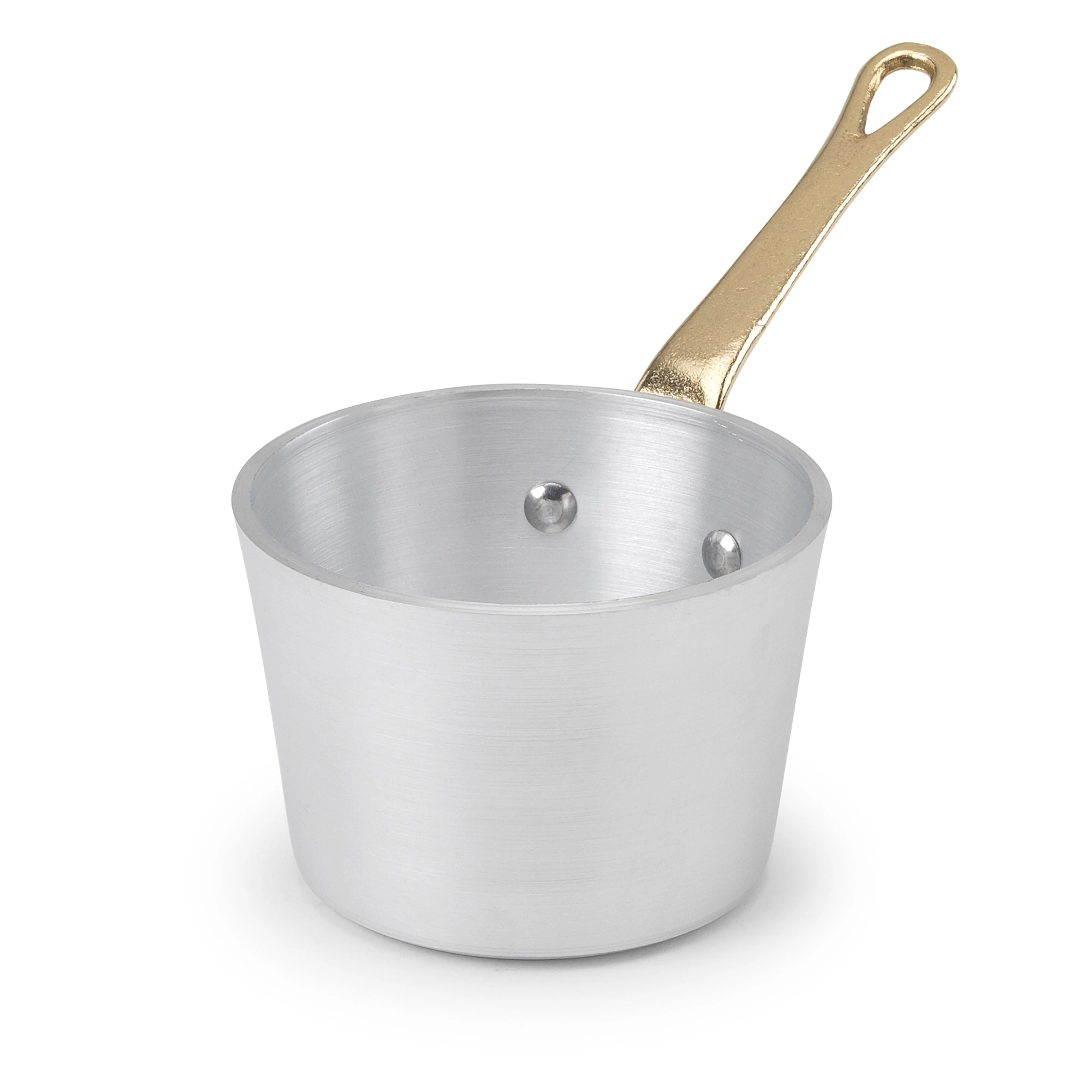 Agnelli 1932 Series Aluminum Mini Conic Saucepan With Brass Handle, 8.1-Oz