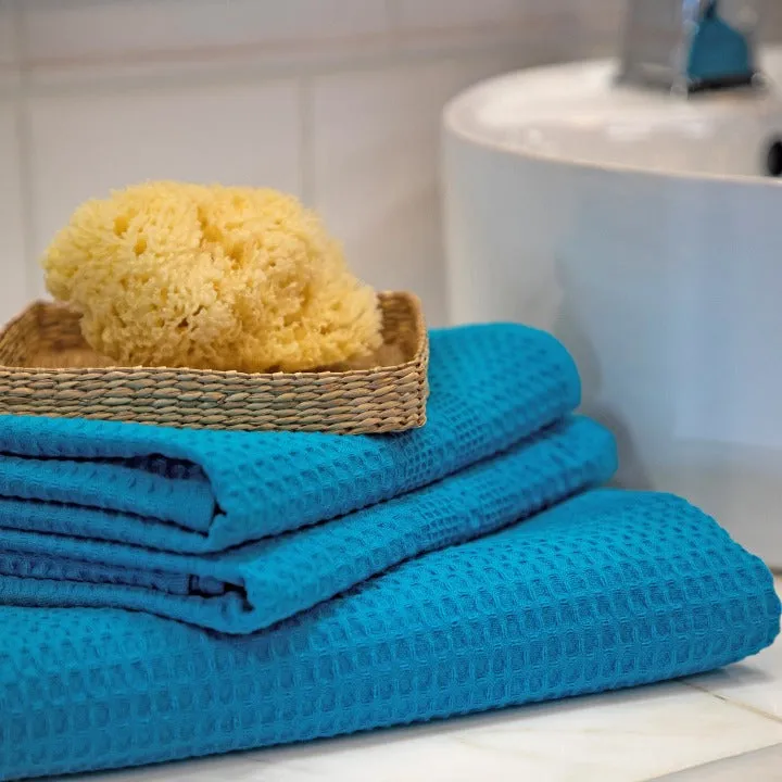 Aqua Towel Set in Gift Bag, Classic Style