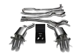 ARMYTRIX Stainless Steel Valvetronic Catback Exhaust System Quad Chrome Silver Tips BMW M5 F10 2011-2017