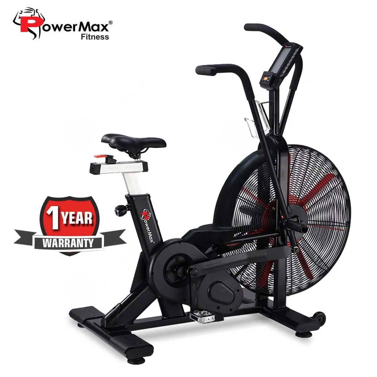 BA-2500C Commercial Air Bike Exercise Cycle with Moving Handle Free Installation Suitable Fitness Equipment Machine for Home | Office | Commercial Gym | Black