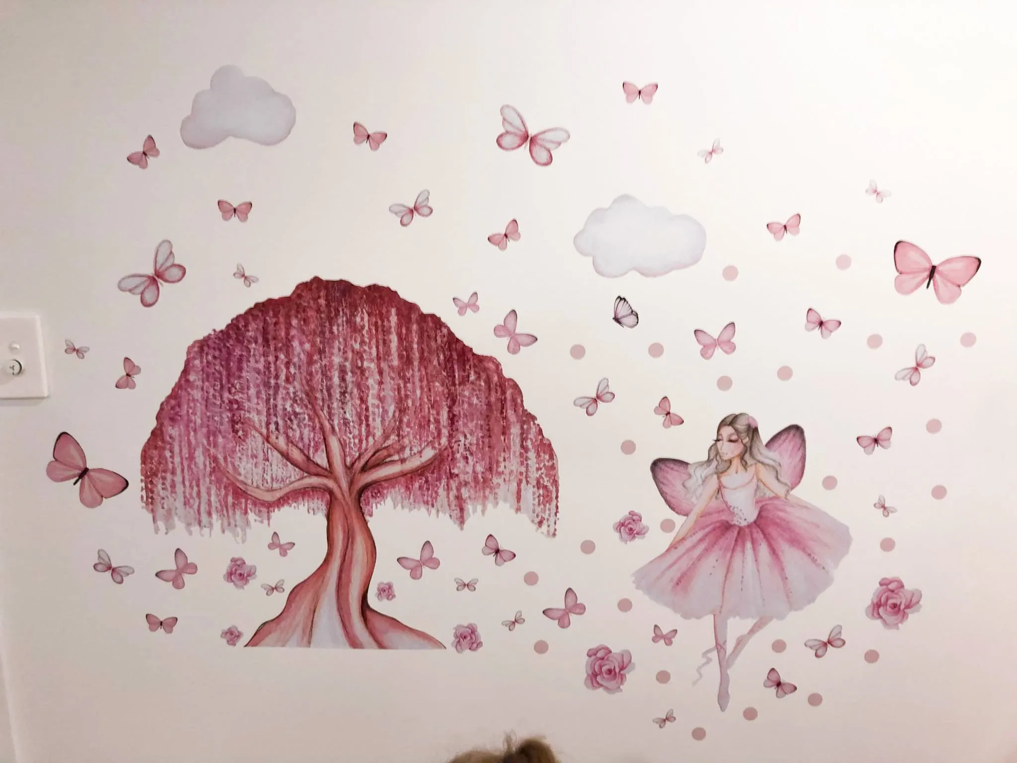 Ballerina Fairy Australian Design Hand Painted Peel & Stick, Removable Wall Decal. Nursery, Kids Playroom, Kids Teens Bedroom