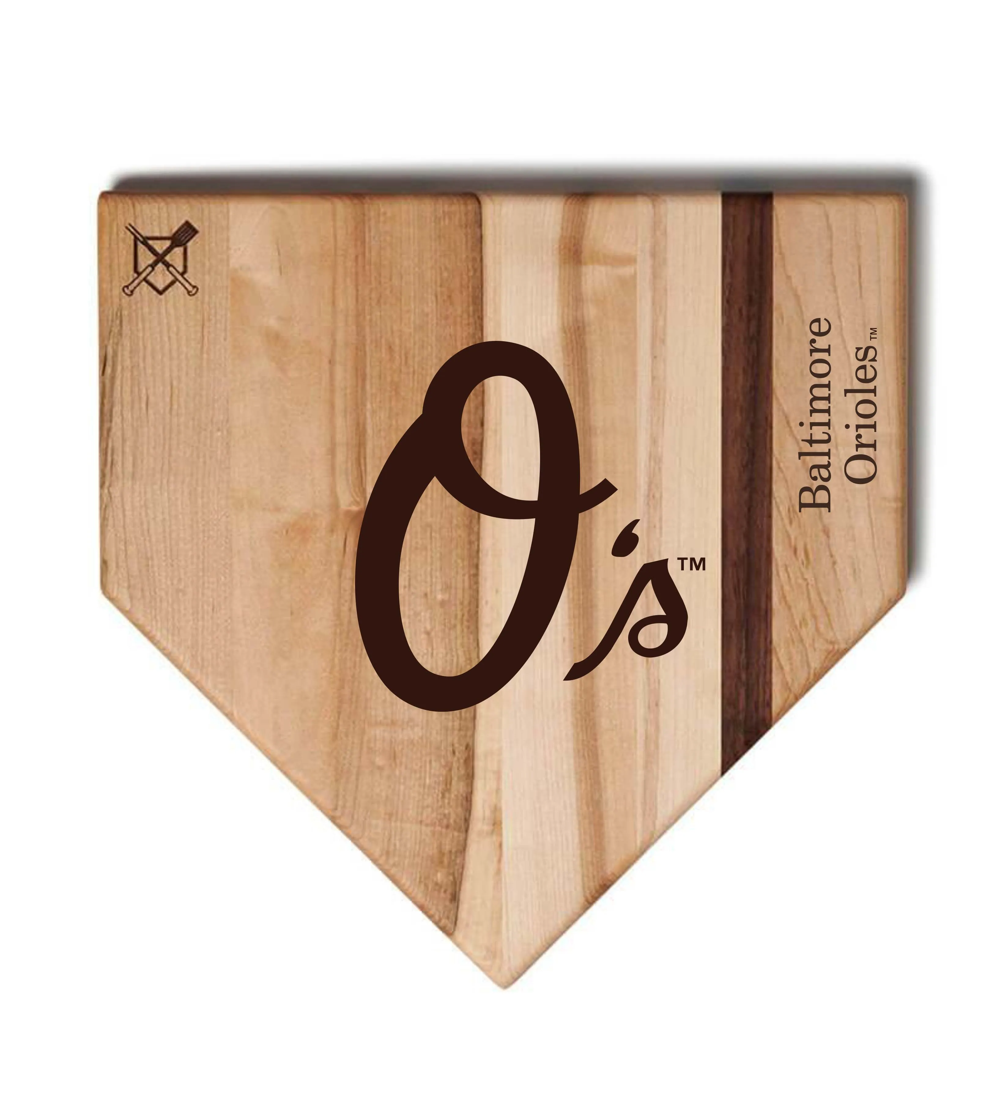 Baltimore Orioles Home Plate Cutting Boards | Multiple Sizes | Multiple Designs