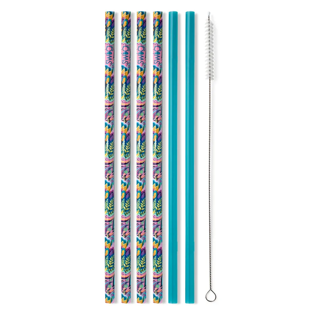 Bazaar   Teal Reusable Straw Set