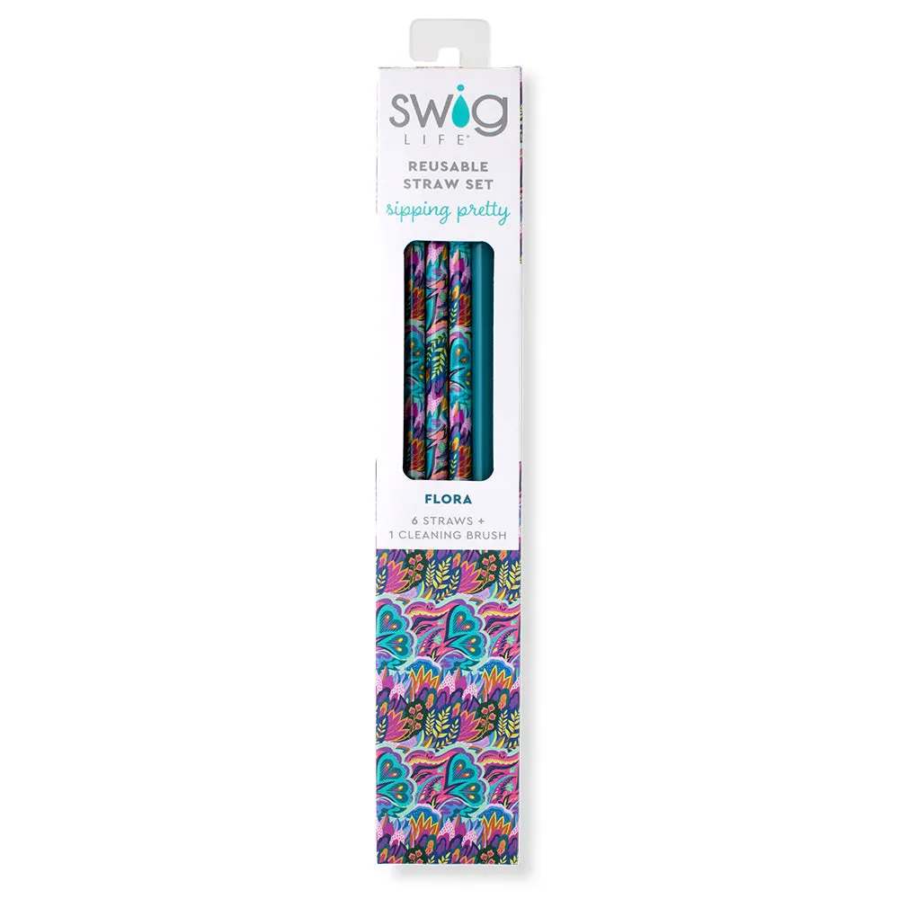 Bazaar   Teal Reusable Straw Set