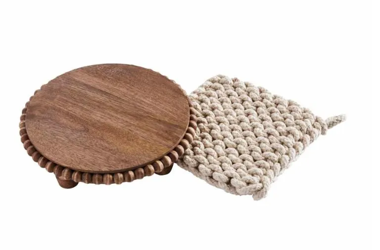 Beaded Trivet & Holder Set