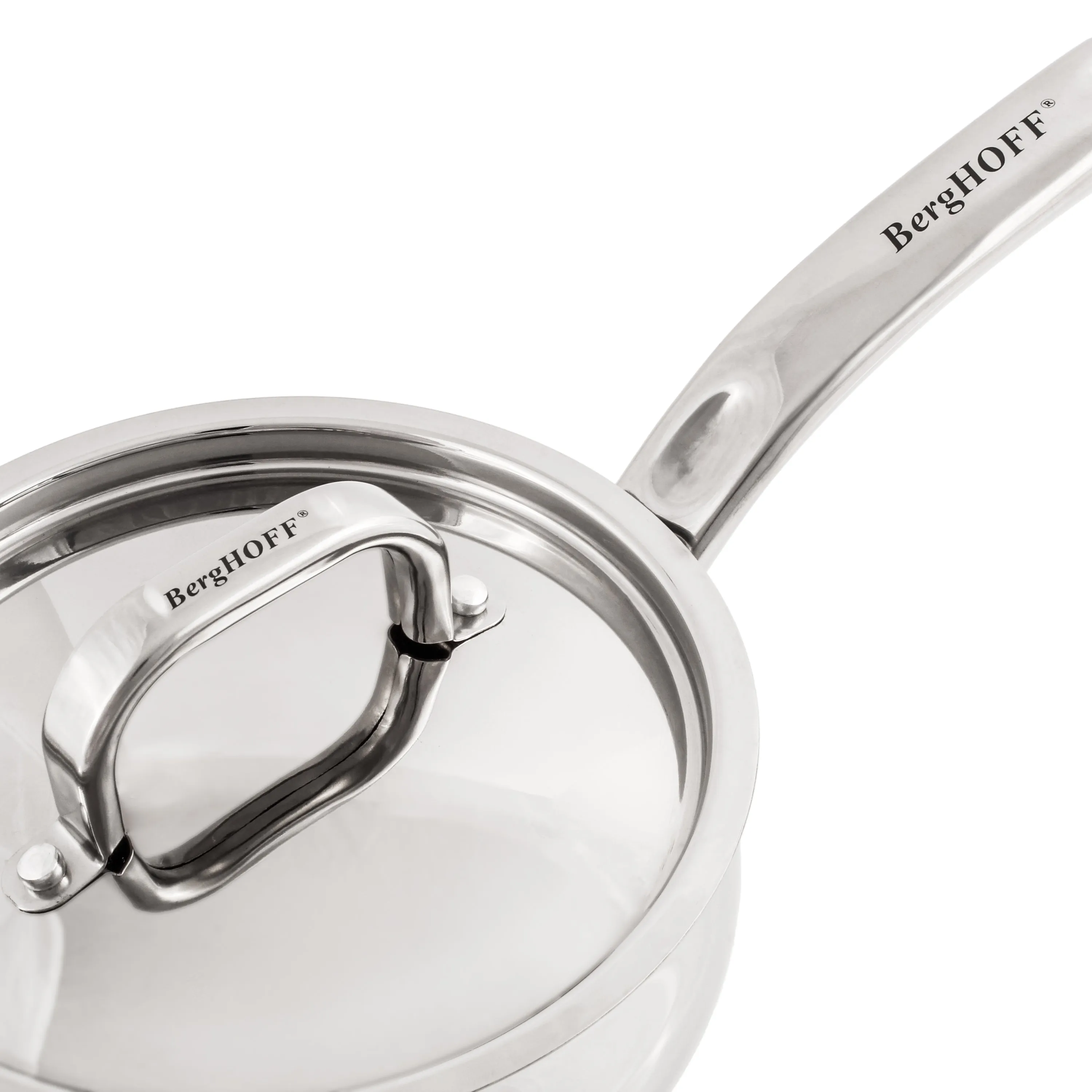 BergHOFF Belly Shape 18/10 Stainless Steel 6.25" Sauce Pan with SS Lid, 1.5qt.