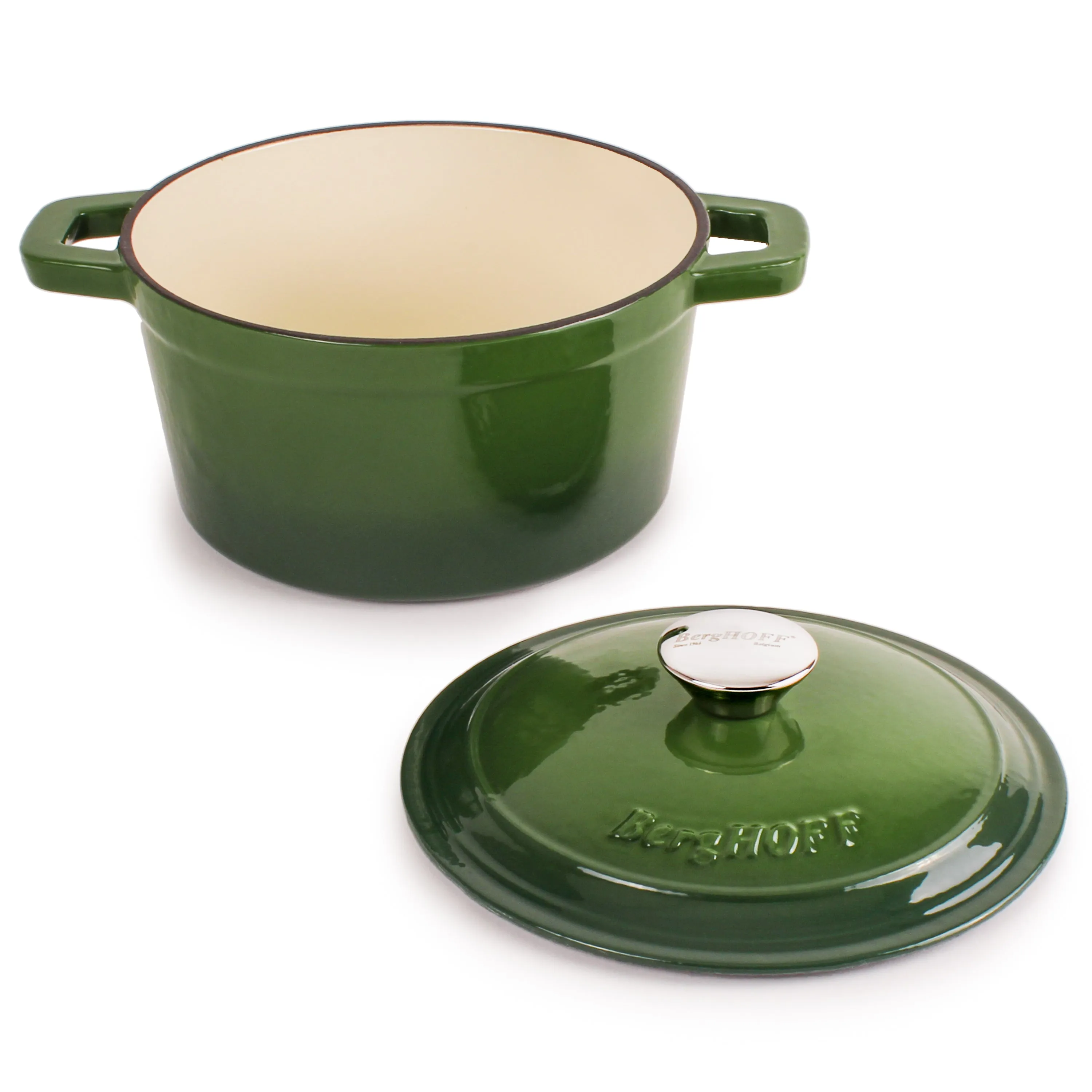 BergHOFF Neo 4pc Cast Iron Cookware Set, 3qt. & 7qt., Green