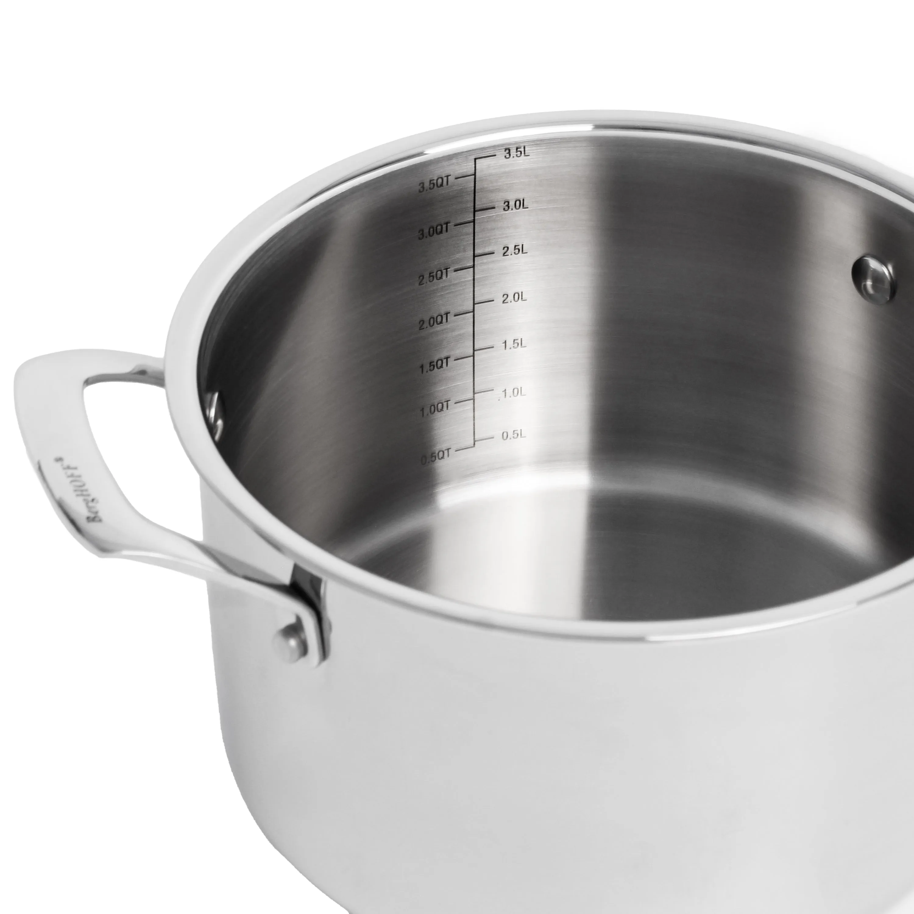 BergHOFF Professional Tri-Ply 18/10 Stainless Steel 8" Stockpot with SS Lid, 4qt.