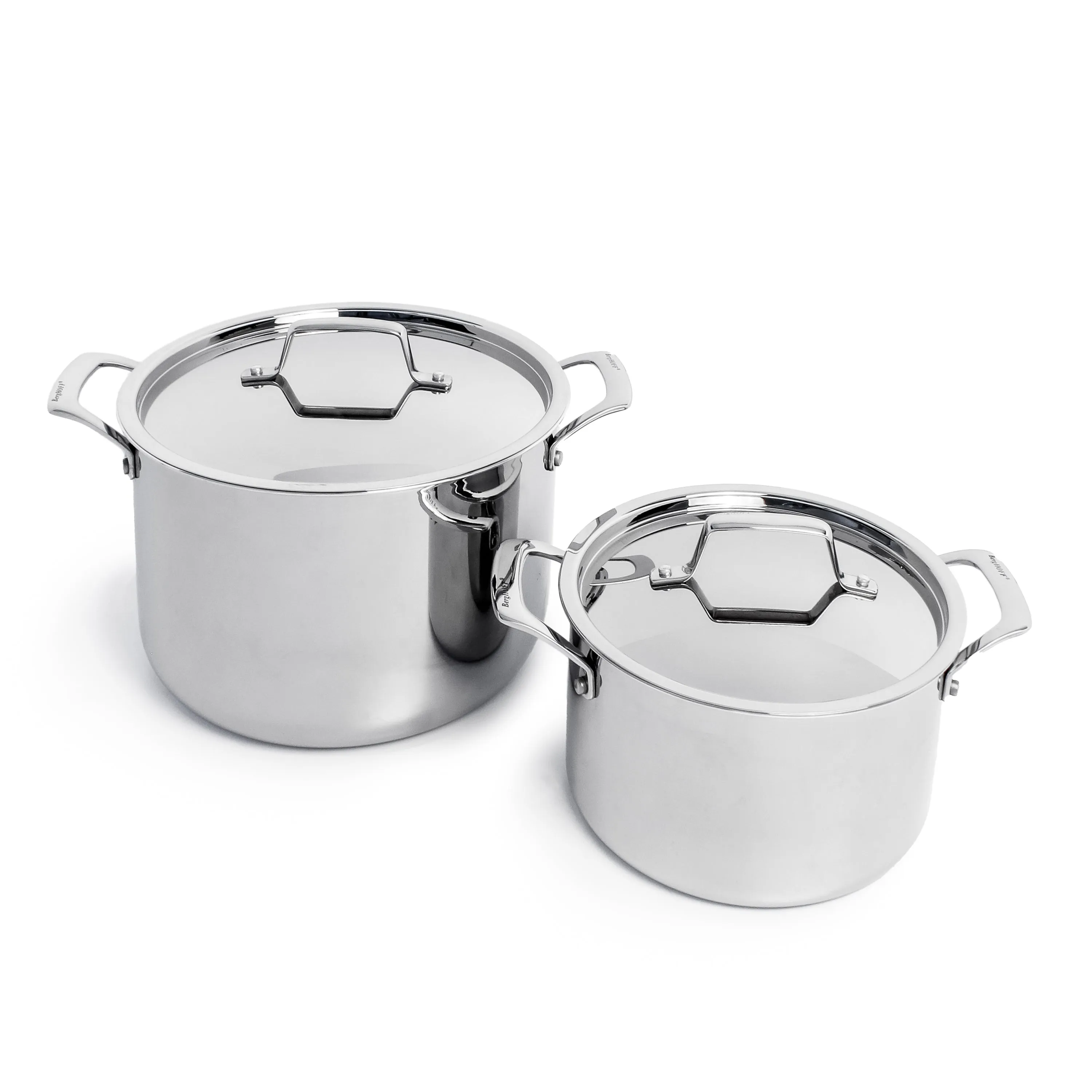 BergHOFF Professional Tri-Ply 18/10 Stainless Steel 8" Stockpot with SS Lid, 4qt.