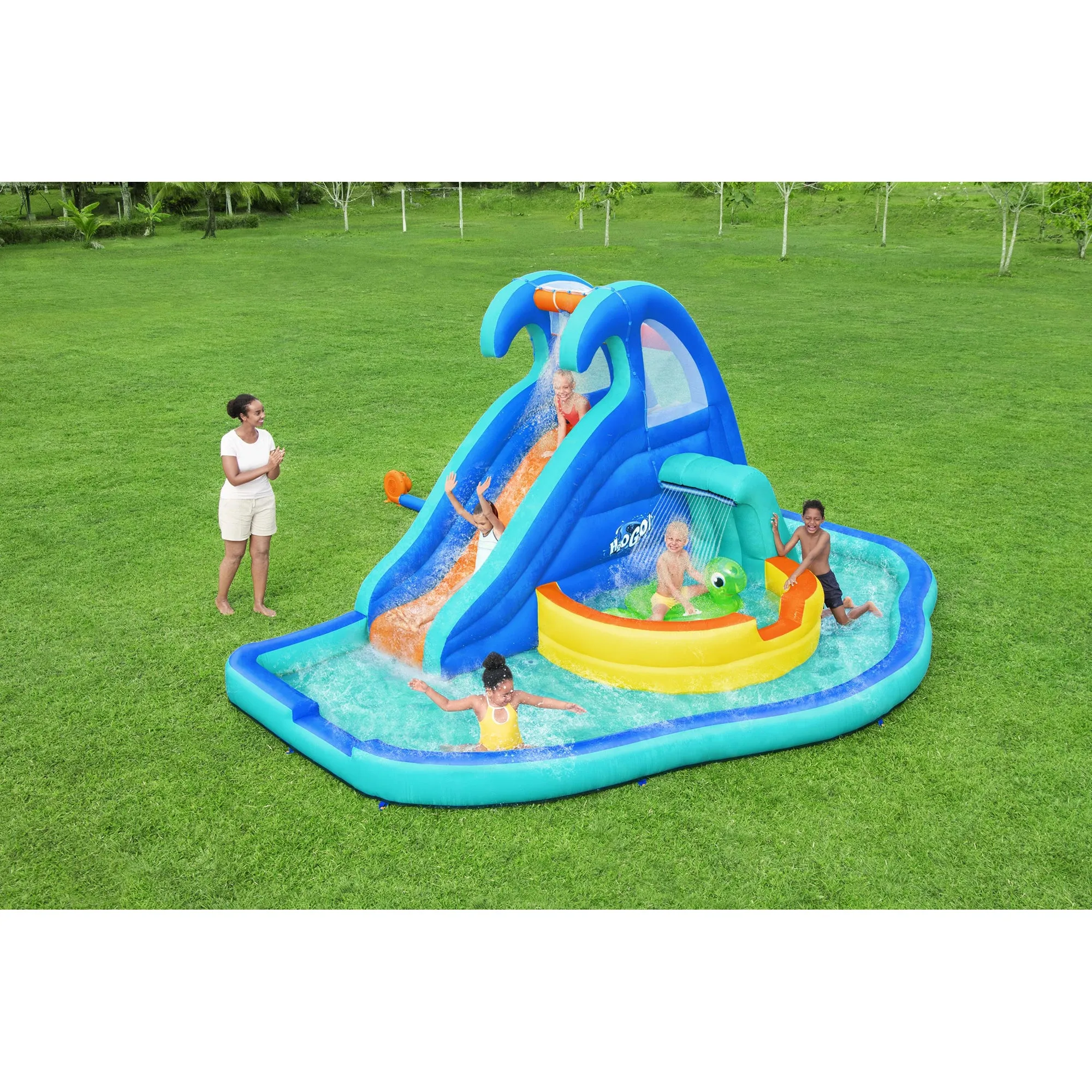 Bestway H2OGO! Wavetastic Kids Inflatable Water Park & Turtle Pool Ride-On Float