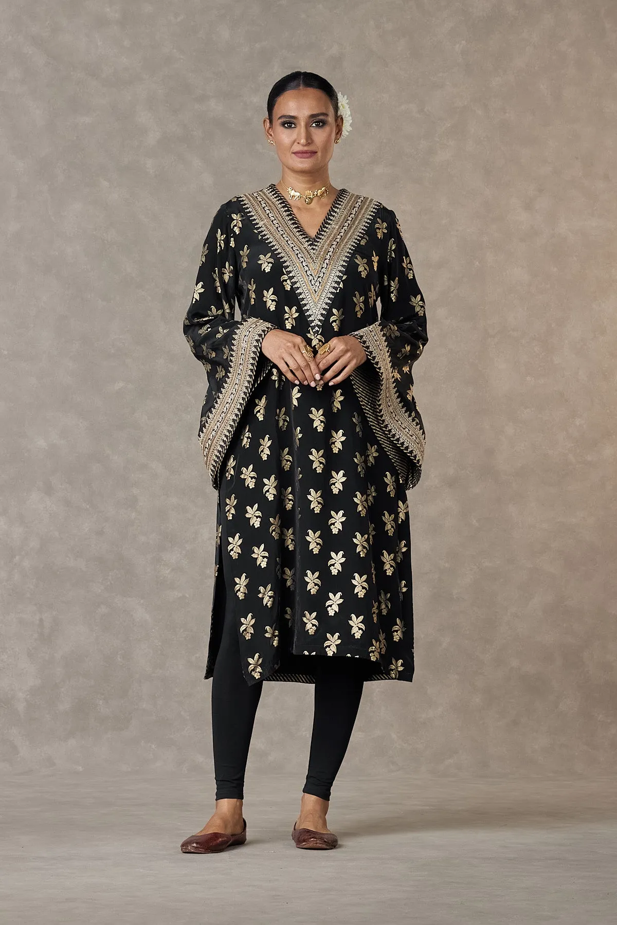 Black Cherrybloom Kurta