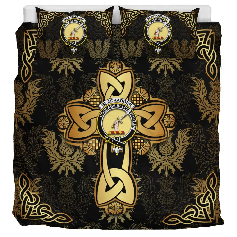 Blackadder Clan Bedding Sets Gold Thistle Celtic Style