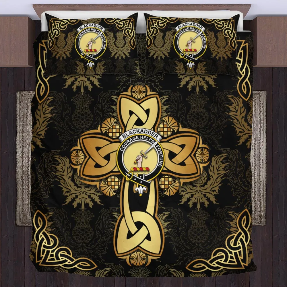 Blackadder Clan Bedding Sets Gold Thistle Celtic Style