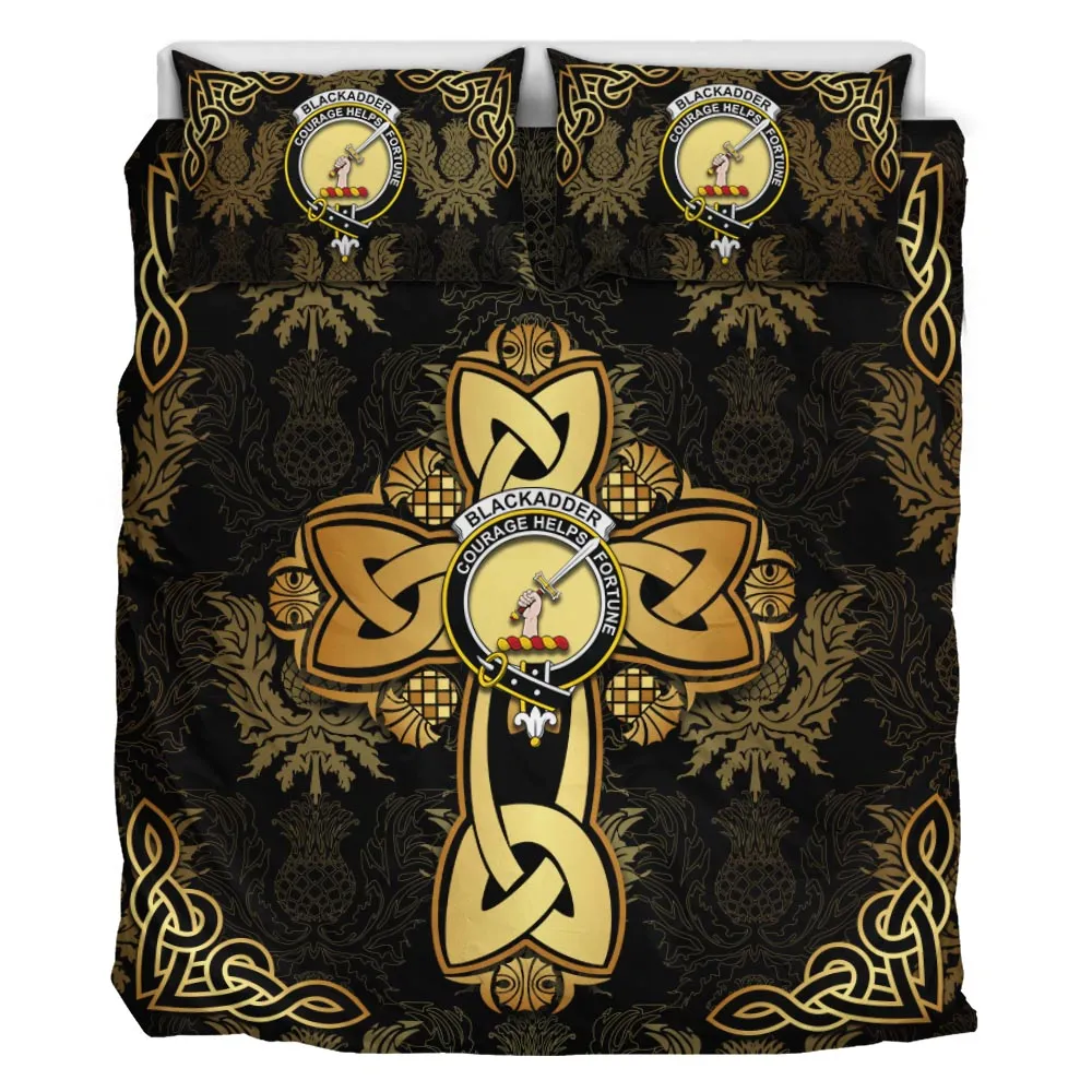 Blackadder Clan Bedding Sets Gold Thistle Celtic Style