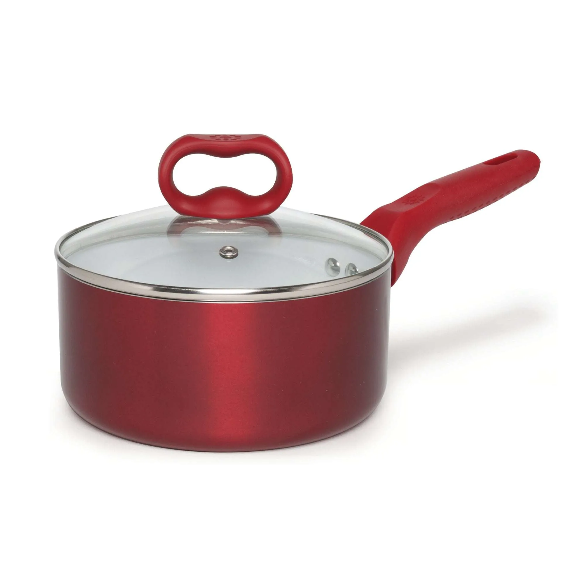 Bliss Saucepan, 2 Quart, Candy Apple Red/White - Ecolution