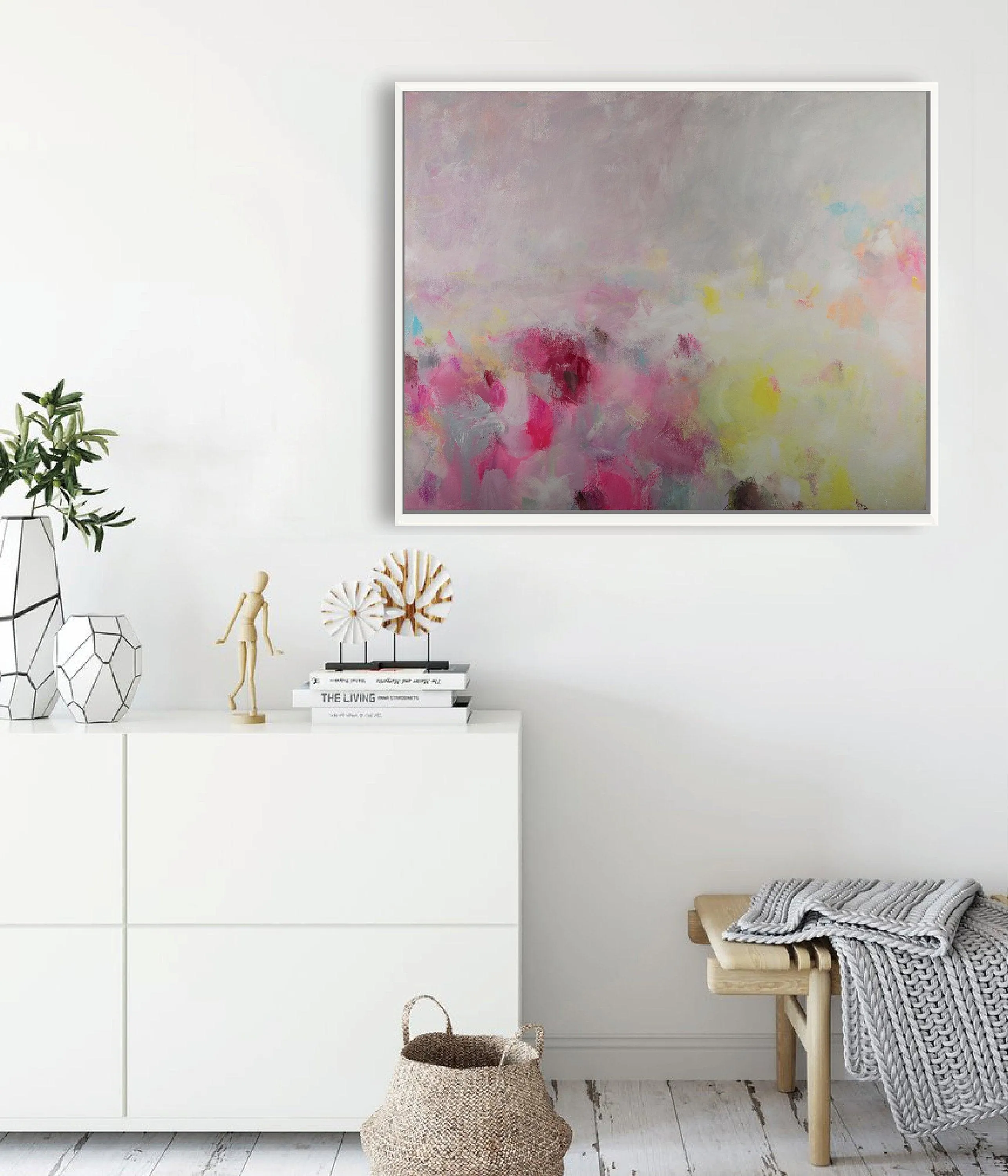 blush pink wall art oversized wall art print, colorful canvas art print extra large wall art print