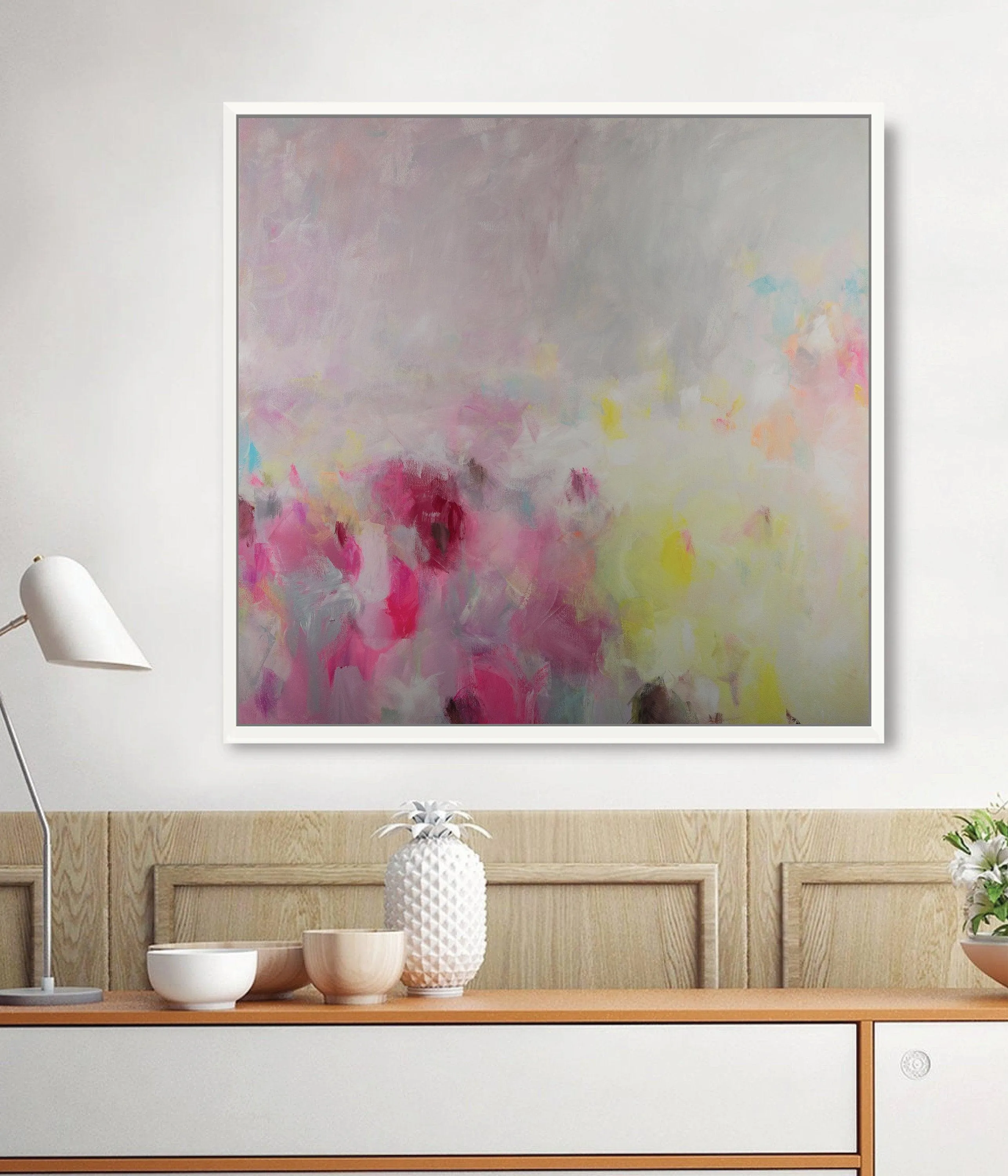 blush pink wall art oversized wall art print, colorful canvas art print extra large wall art print