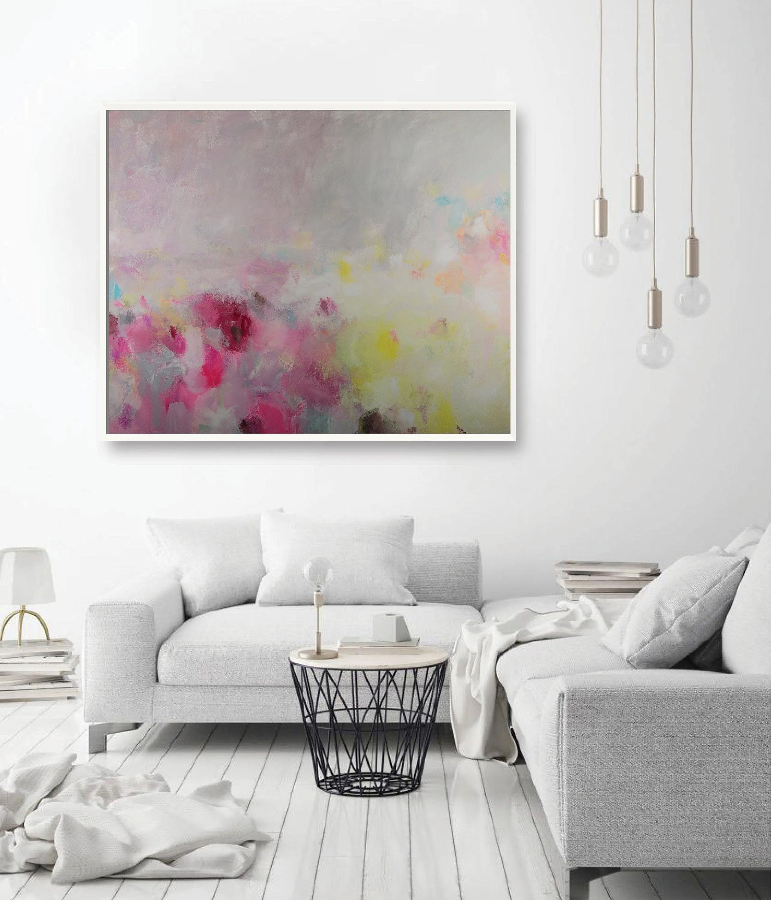 blush pink wall art oversized wall art print, colorful canvas art print extra large wall art print