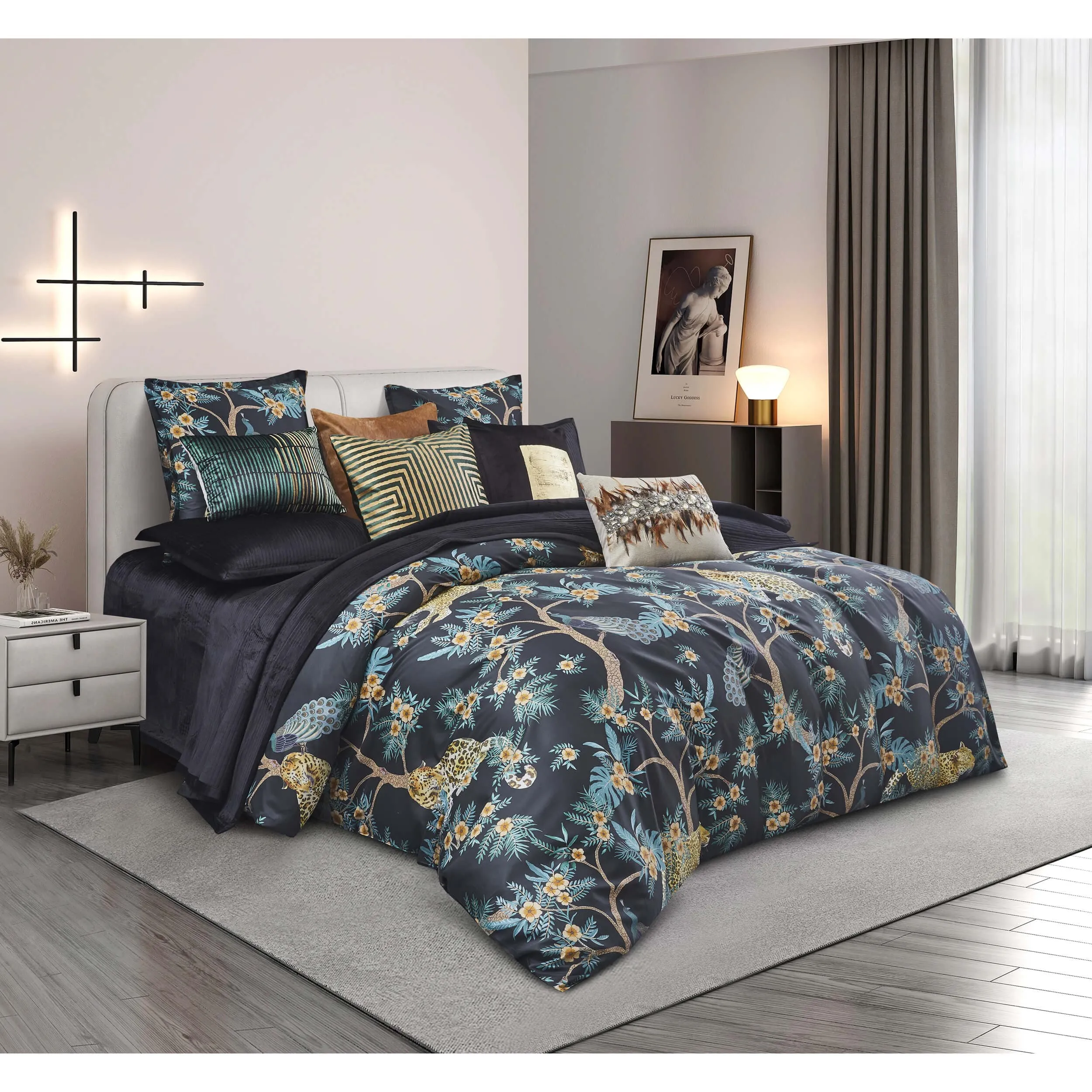 Borneo Duvet Set, Black Jungle