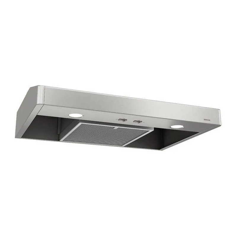 Broan BNSC130SS Tenaya 30-inch 250 CFM Stainless Steel Under-Cabinet Range Hood with light