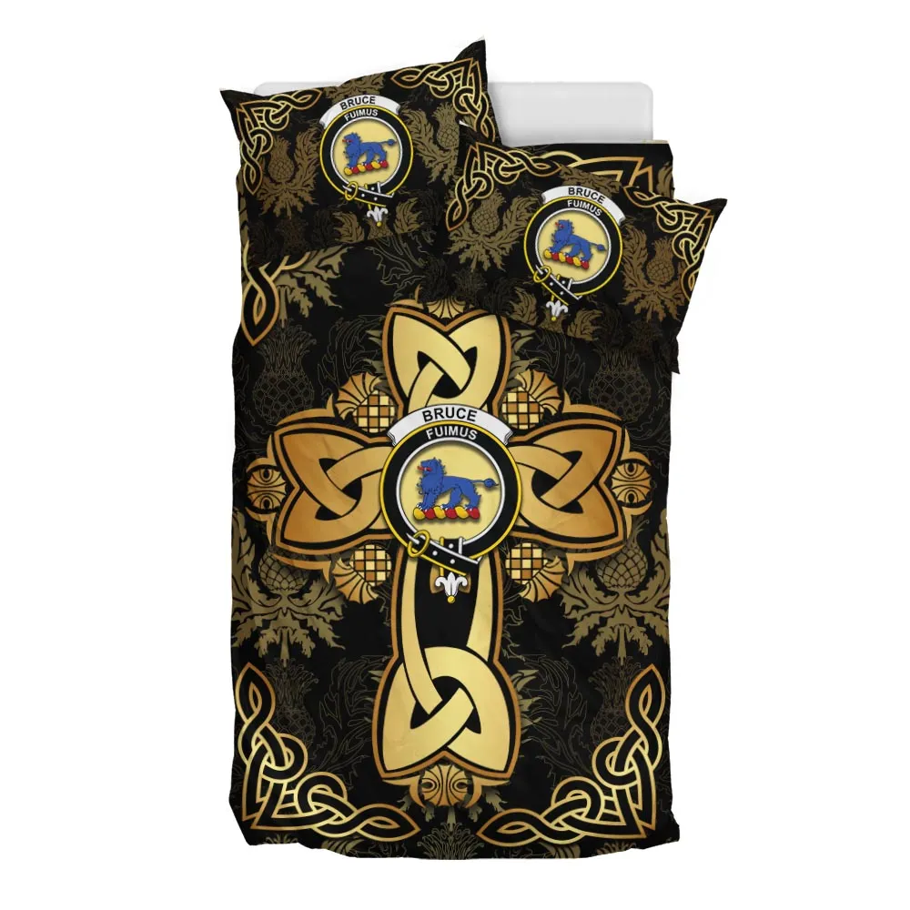 Bruce Clan Bedding Sets Gold Thistle Celtic Style