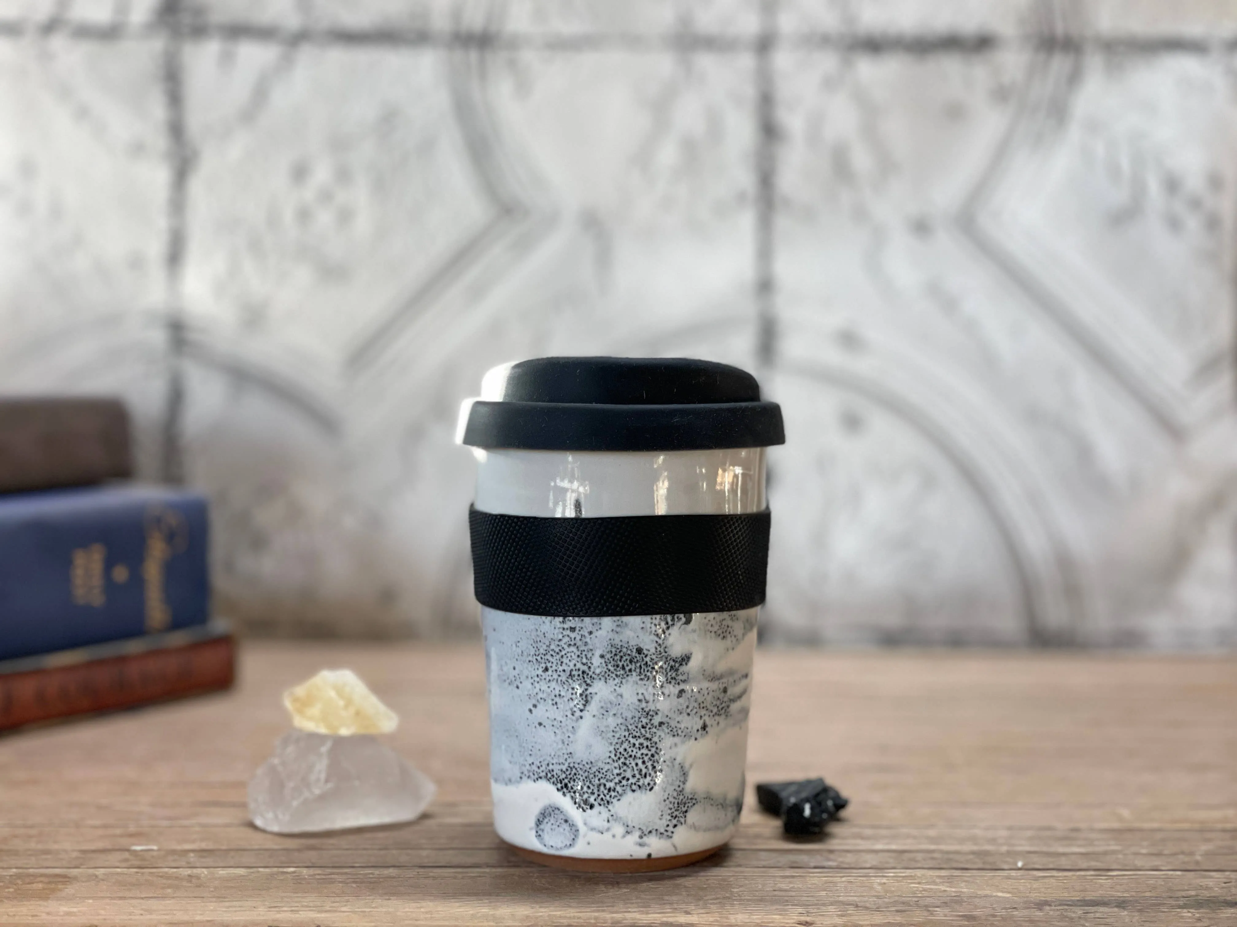 Brushstroke Travel Mug With Lid