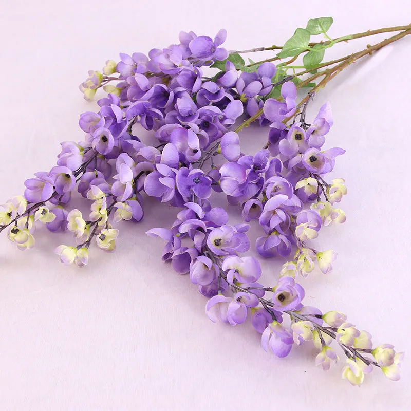 Bulk Exclusive Extra Long Wisteria Stems Hanging Flowers Violet Artificial Flowers for Tall Vases Wholesale