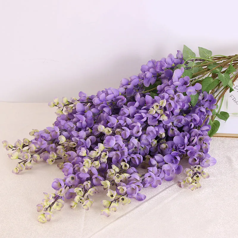 Bulk Exclusive Extra Long Wisteria Stems Hanging Flowers Violet Artificial Flowers for Tall Vases Wholesale