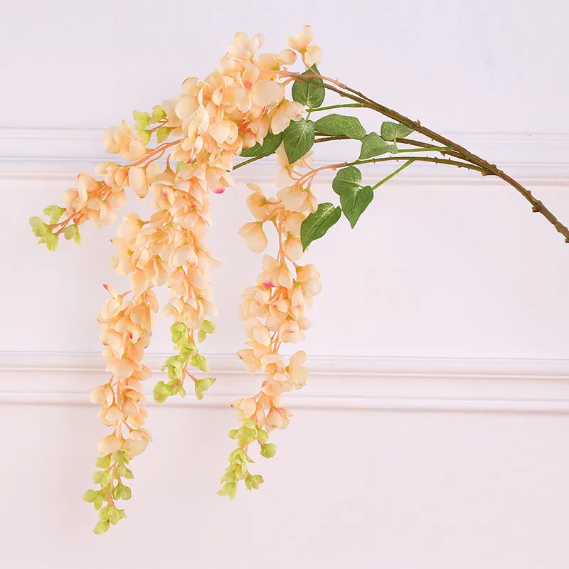 Bulk Exclusive Extra Long Wisteria Stems Hanging Flowers Violet Artificial Flowers for Tall Vases Wholesale