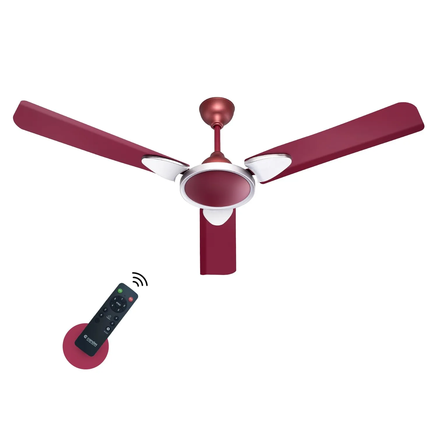 Candes Eco Zest Energy saving Designer 1200 mm / 48 inch Anti-Rust BLDC Ceiling Fan With Remote (2 Years Warranty) (Maroon)