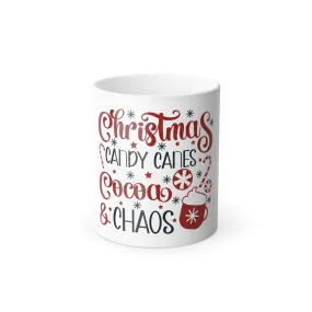 Christmas Color Morphing Mug - Cocoa & Chaos, Festive Gift, Holiday Decor, Unique Coffee Cup, Secret Santa