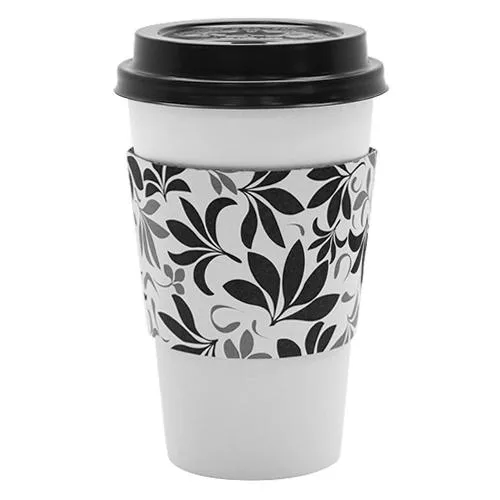 Coffee Sleeves -  Traditional Cup Jackets - Fleur Black - 1,000 ct